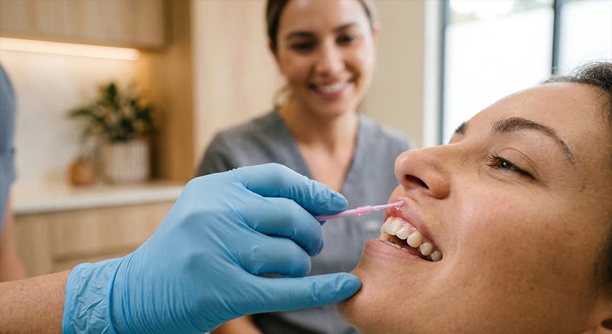 Gentle dental care approach with topical anaesthetics for comfortable filling treatment.